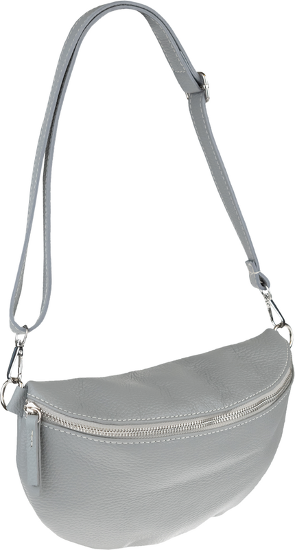 Sivá kožená talianska crossbody kabelka Reni Grande Grigia s prídavným pruhom NovaKabelka.sk