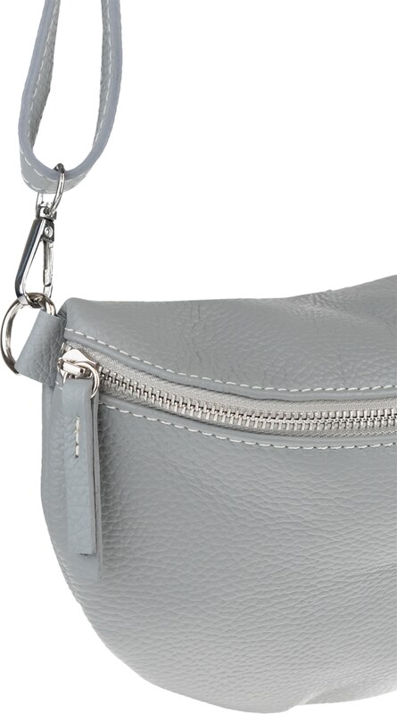 Sivá kožená talianska crossbody kabelka Reni Grande Grigia s prídavným pruhom NovaKabelka.sk