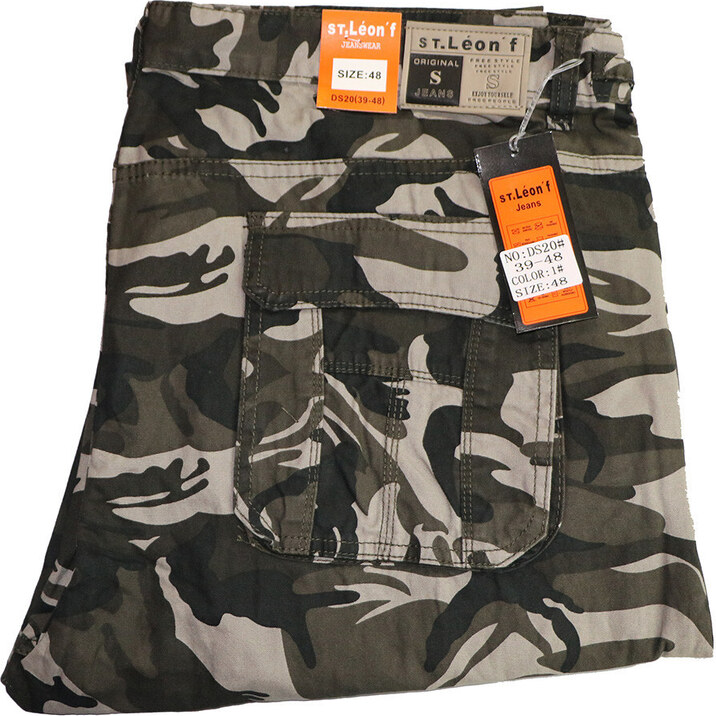 ST. LEONF nohavice pánske DS20 kapsáče nadmerná veľkosť maskáče