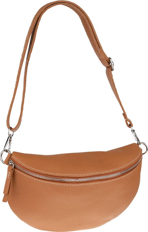 Camel kožená talianska crossbody kabelka Reni Grande Camel s prídavným pruhom NovaKabelka.sk