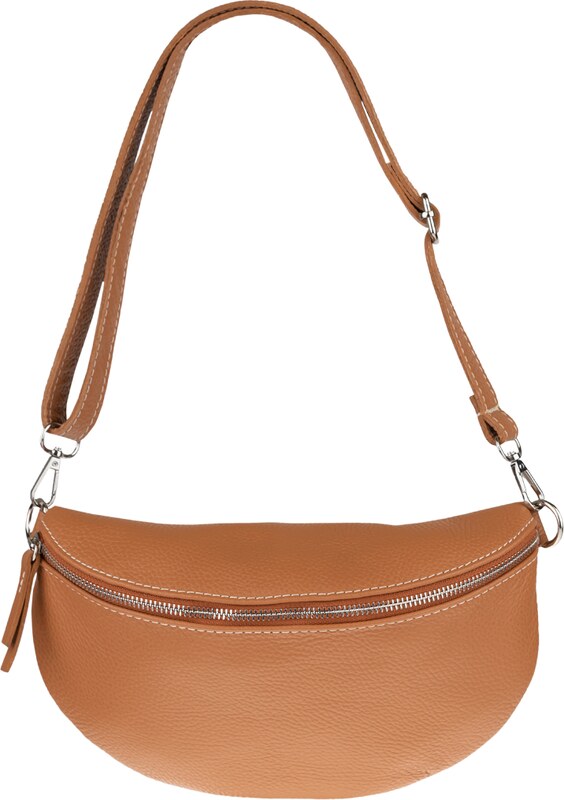Camel kožená talianska crossbody kabelka Reni Grande Camel s prídavným pruhom NovaKabelka.sk