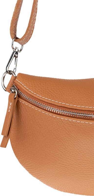 Camel kožená talianska crossbody kabelka Reni Grande Camel s prídavným pruhom NovaKabelka.sk