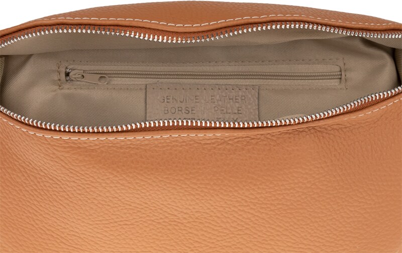 Camel kožená talianska crossbody kabelka Reni Grande Camel s prídavným pruhom NovaKabelka.sk