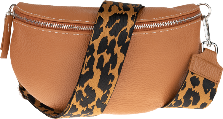 Camel kožená talianska crossbody kabelka Reni Grande Camel s prídavným pruhom NovaKabelka.sk