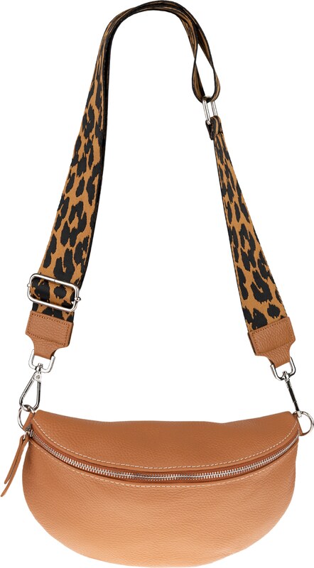 Camel kožená talianska crossbody kabelka Reni Grande Camel s prídavným pruhom NovaKabelka.sk
