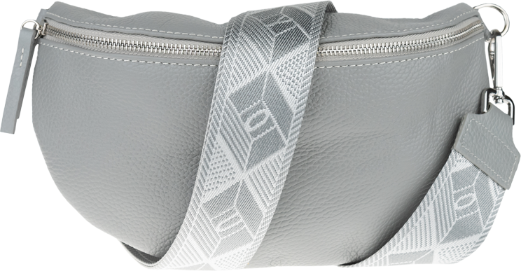 Sivá kožená talianska crossbody kabelka Reni Grande Grigia s prídavným pruhom NovaKabelka.sk