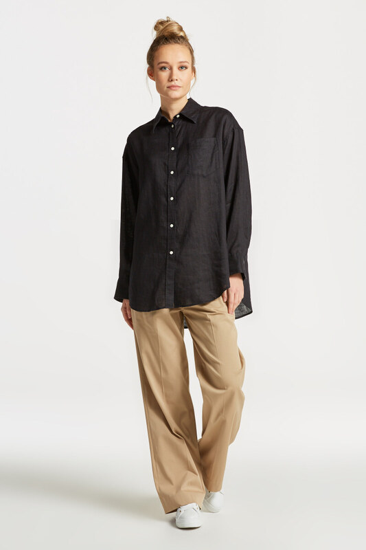KOŠEĽA GANT OS LINEN SHIRT EBONY BLACK
