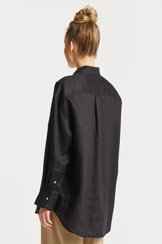 KOŠEĽA GANT OS LINEN SHIRT EBONY BLACK