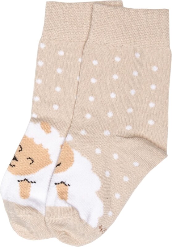 Detské bavlnené ponožky Vlnka ovečka béžová