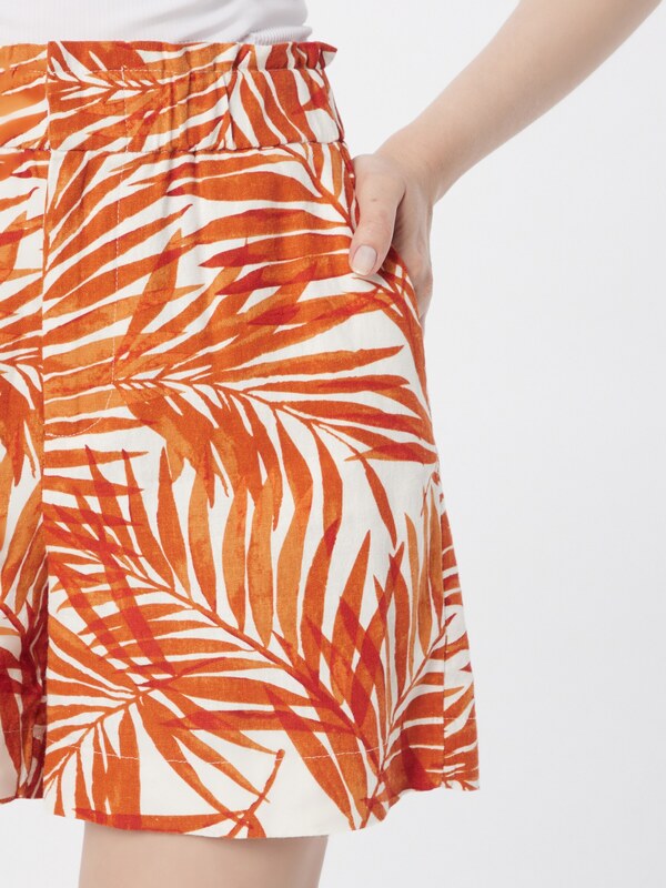 ONLY Nohavice 'LISA' oranžová / biela