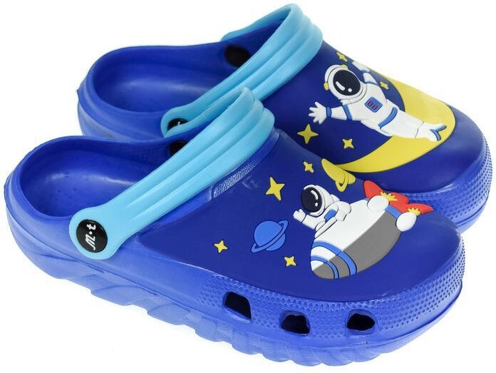 JOHN-C Detské modré gumené šľapky ASTRONAUTS