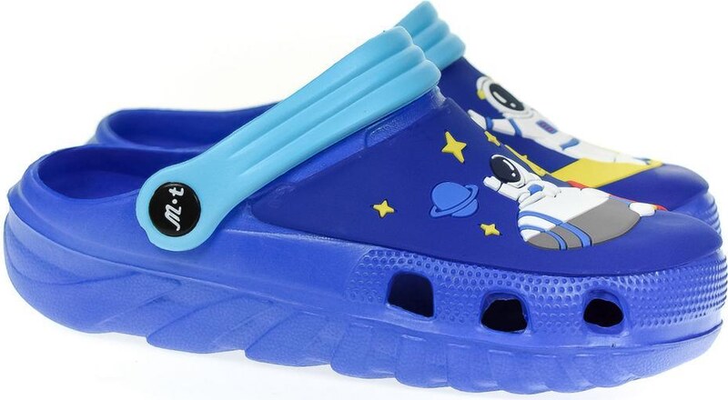 JOHN-C Detské modré gumené šľapky ASTRONAUTS