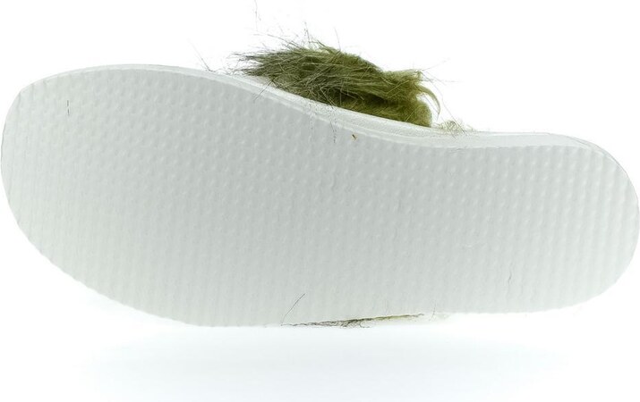 JOHN-C Dámske kožené zateplené biele papuče ŽABIČKA