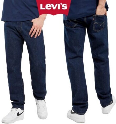 Levis Pánske Rifle 501 Original Fit Jeans ONEWASH