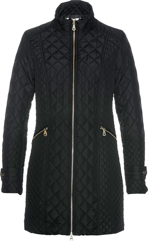 bonprix Prešívaný krátky kabát, farba čierna