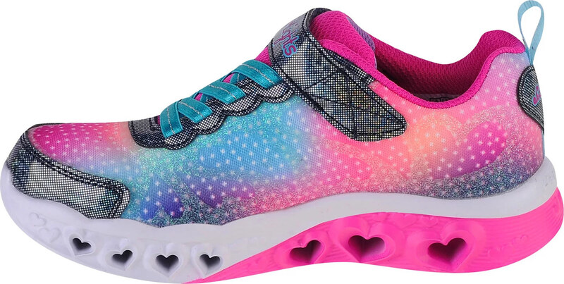 Farebné dievčenské svietiace tenisky Skechers Flutter Heart Lights 302315L-NVMT