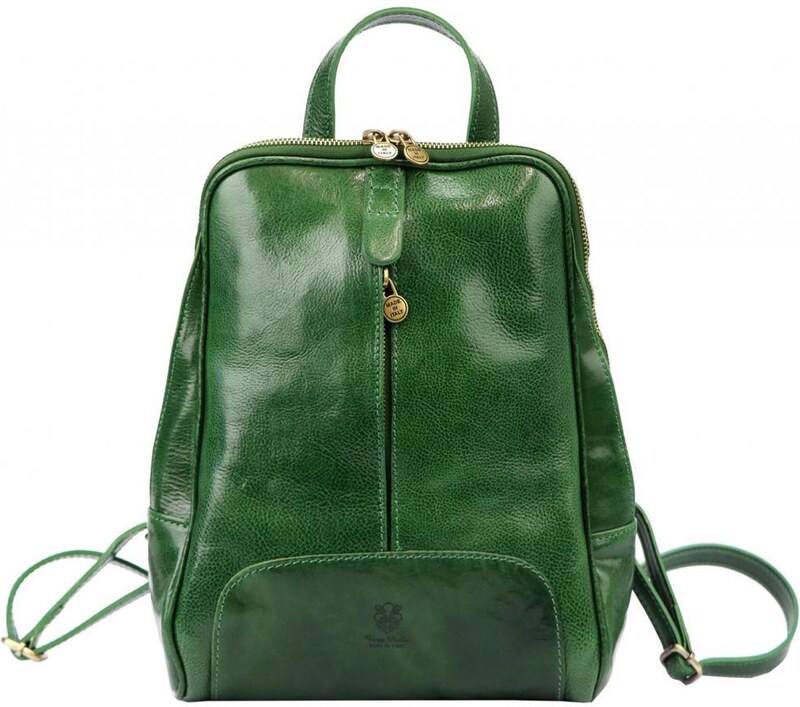 Vera Pelle Kožený zelený dámsky batoh Florence