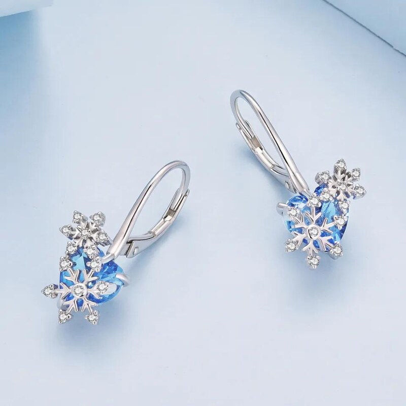 Olivie Strieborné náušnice SNEHOVÁ VLOČKA 7768