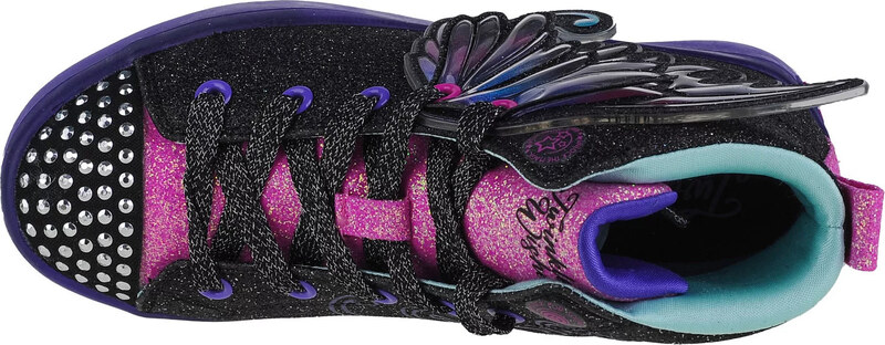 Čierno-fialové trblietavé svietiace tenisky Skechers Twi-Lites 2.0-Twinkle Wishes 314350L-BKMT