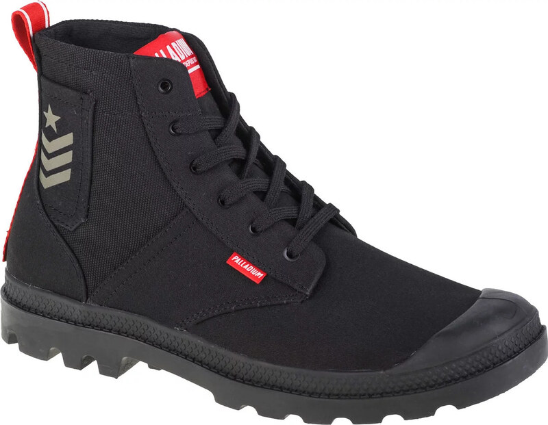 Čierne dámske členkové topánky Palladium Pampa Hi Army 78583-008-M