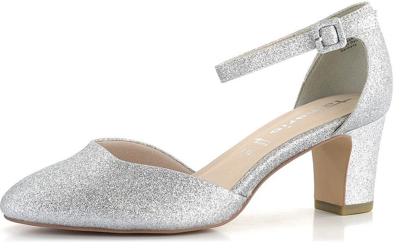 Tamaris lodičky s členkovým pásikom Silver Glam 1-24432-41