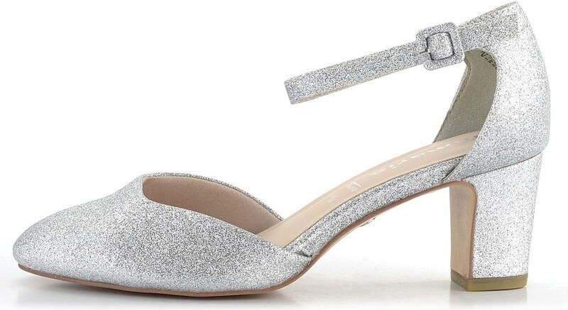 Tamaris lodičky s členkovým pásikom Silver Glam 1-24432-41