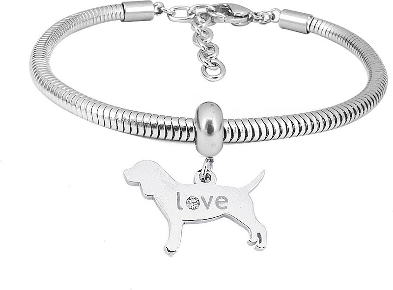 Linda's Jewelry Prívesok na náramok Psík chirurgická oceľ IP077