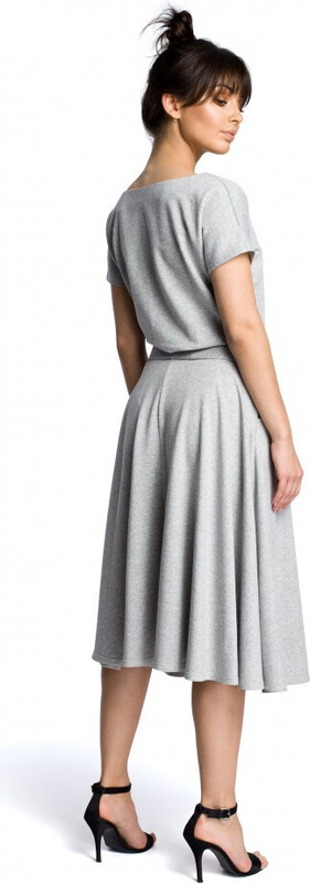 BeWear B067 Predĺžené šaty - sivé