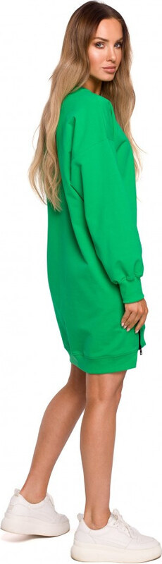 Moe M676 Svetrová tunika so zipsami - zelená