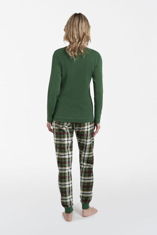 Italian Fashion Vianočné dámske pyžamo Zonda mega soft zelené, Farba zelená