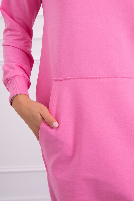 K-Fashion Šaty s kapucňou vo svetlo ružovej farbe