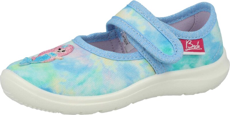 BECK Papuče 'Nixe' telová / tyrkysová / svetlomodrá / svetloružová