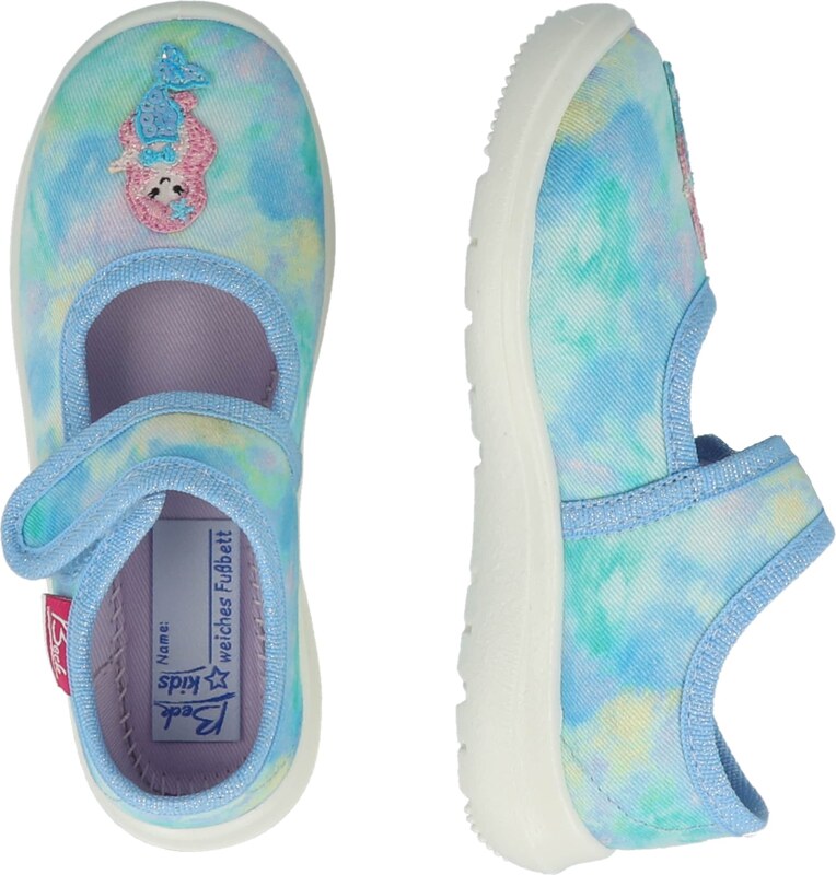 BECK Papuče 'Nixe' telová / tyrkysová / svetlomodrá / svetloružová