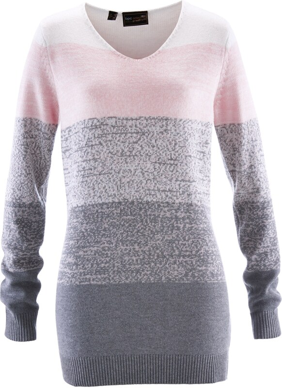 bonprix Dlhý pulóver s kašmírovým podielom, farba ružová