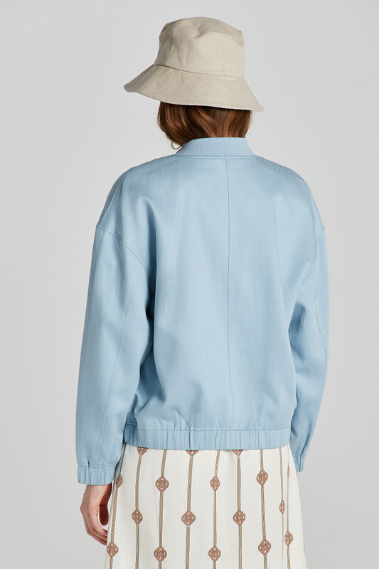BUNDA GANT LINEN BLEND BOMBER JACKET DOVE BLUE