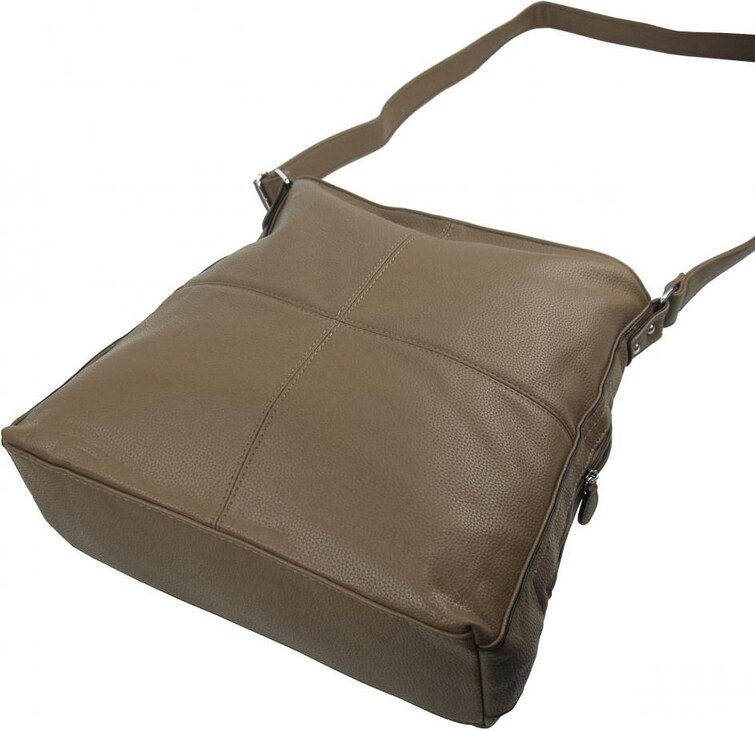 Maria Marni Praktická veľká dámska crossbody kabelka 47-MH prírodná hnedá