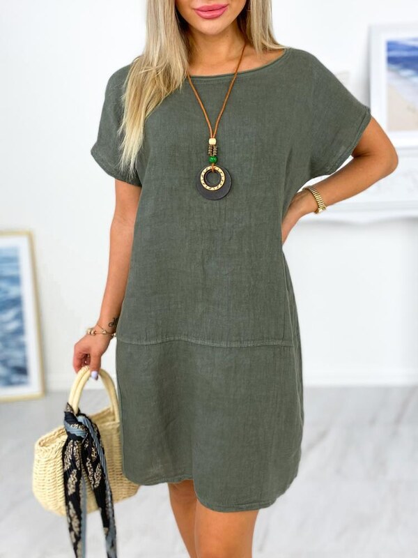 Fashionweek Dámske bavlnené a ľanové šaty s príveskom It-lobos