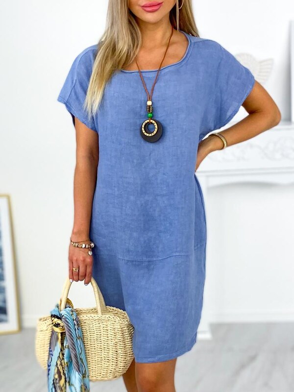 Fashionweek Dámske bavlnené a ľanové šaty s príveskom It-lobos