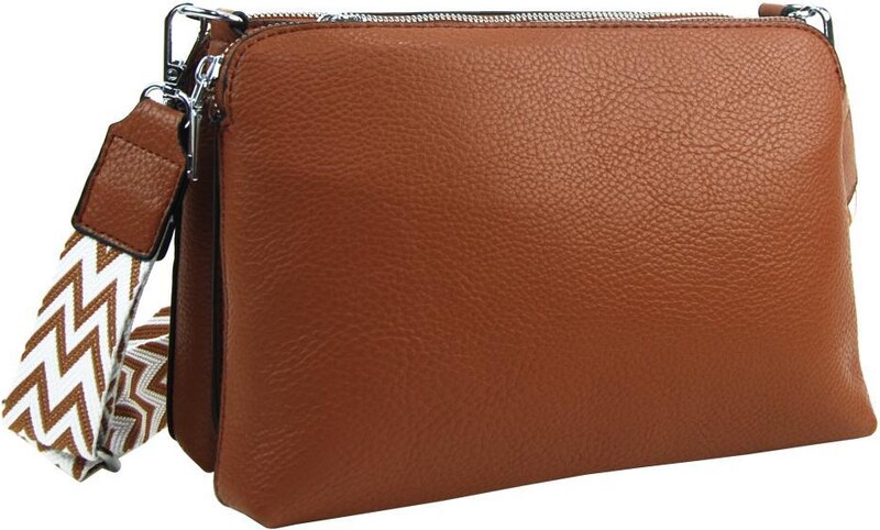 Jessica Bags Ružová crossbody dámska kabelka s tromi sekciami Jessica