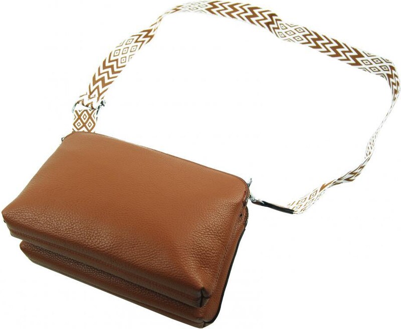 Jessica Bags Ružová crossbody dámska kabelka s tromi sekciami Jessica