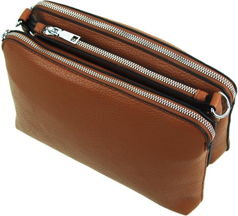 Jessica Bags Ružová crossbody dámska kabelka s tromi sekciami Jessica