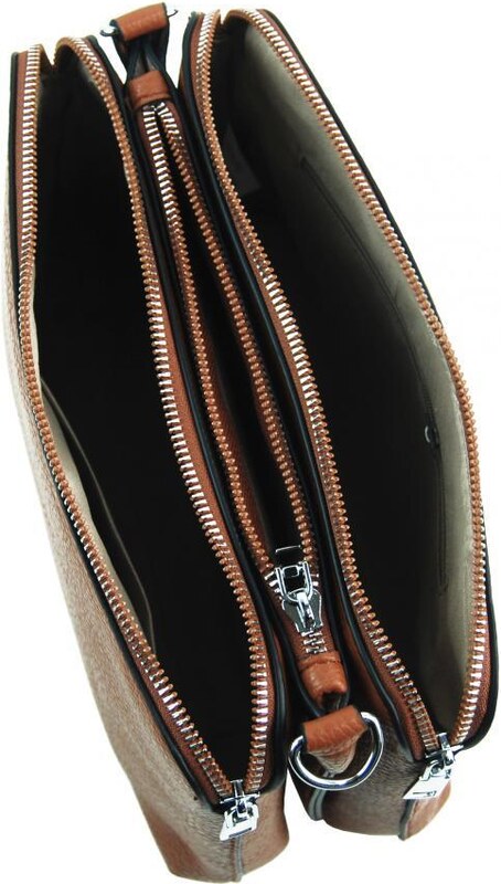 Jessica Bags Ružová crossbody dámska kabelka s tromi sekciami Jessica