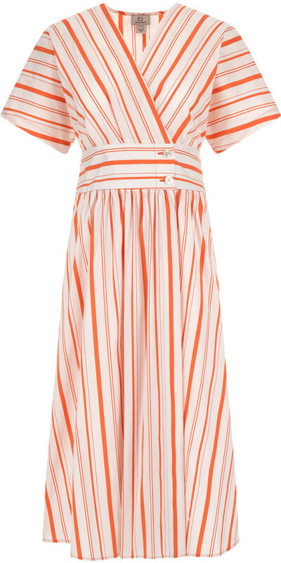 ŠATY WOOLRICH STRIPED POPLIN LONG DRESS