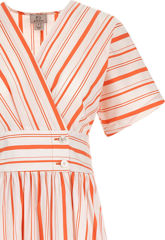 ŠATY WOOLRICH STRIPED POPLIN LONG DRESS