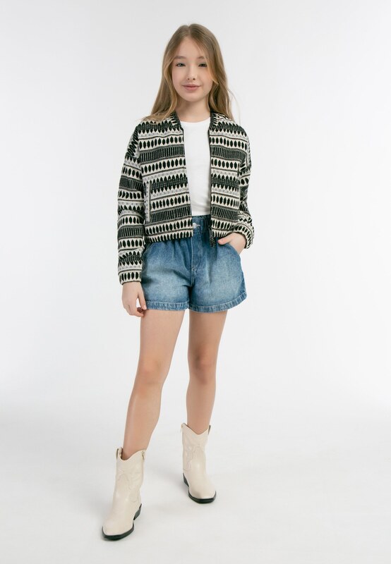 IZIA Prechodná bunda tmelová / čierna / strieborná