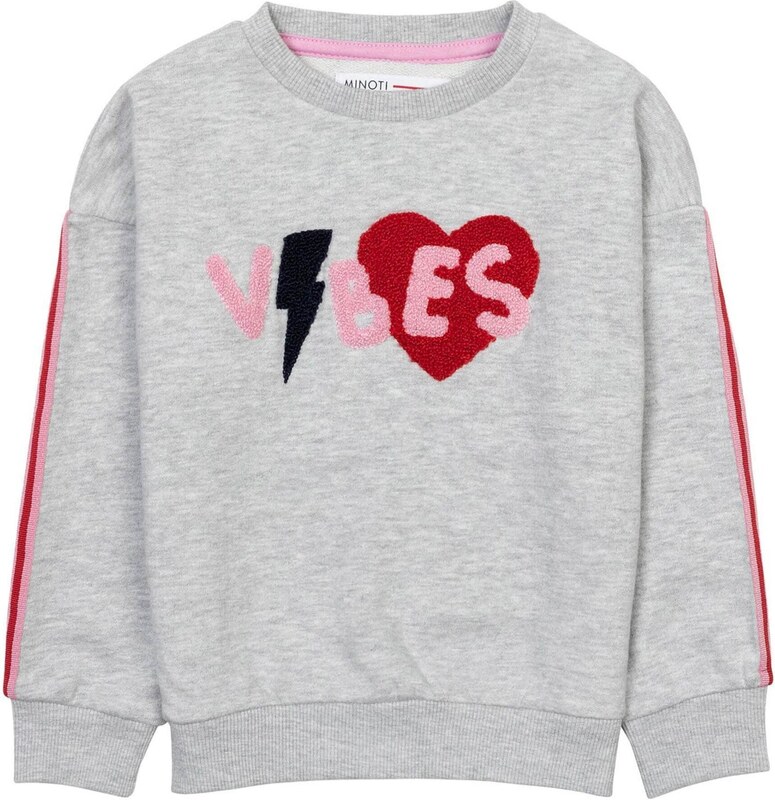MINOTI Mikina sivá melírovaná / ružová / červená / čierna