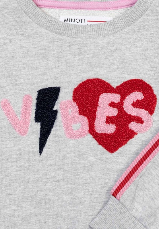 MINOTI Mikina sivá melírovaná / ružová / červená / čierna