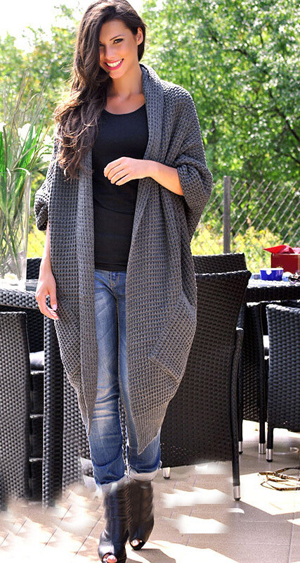 Fashionweek Kardigan bez zapínania z kvalitného materiálu ANNA