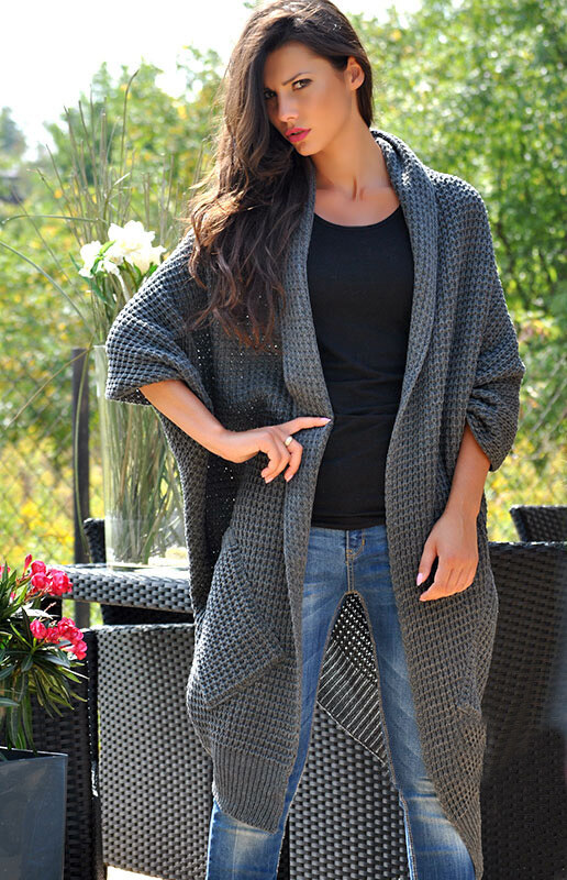Fashionweek Kardigan bez zapínania z kvalitného materiálu ANNA