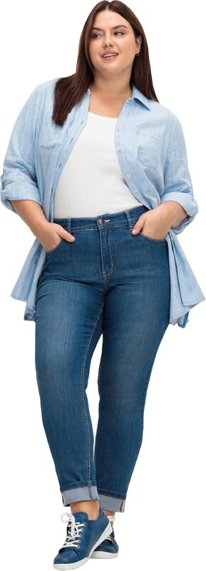 SHEEGO Džínsy enciánová